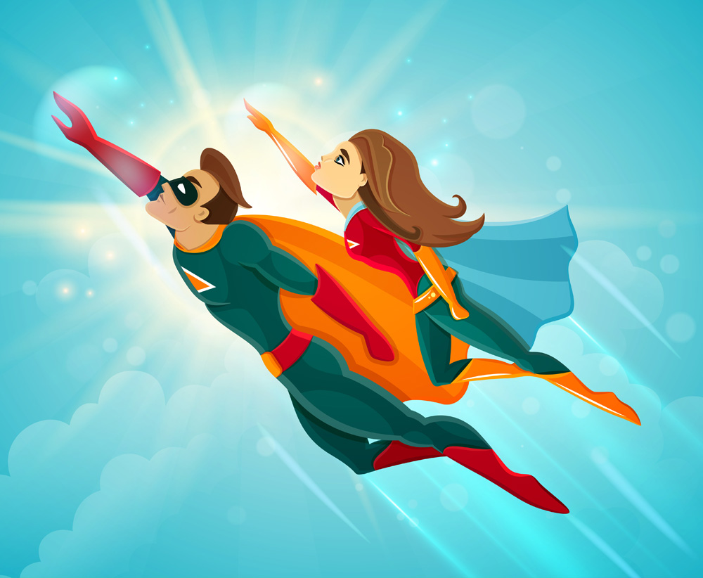 Animation enfants superman supergirl super-héros